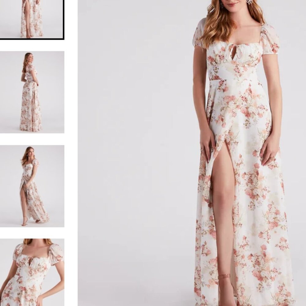 A-Line Formal Floral Dress - Picture 3 of 3